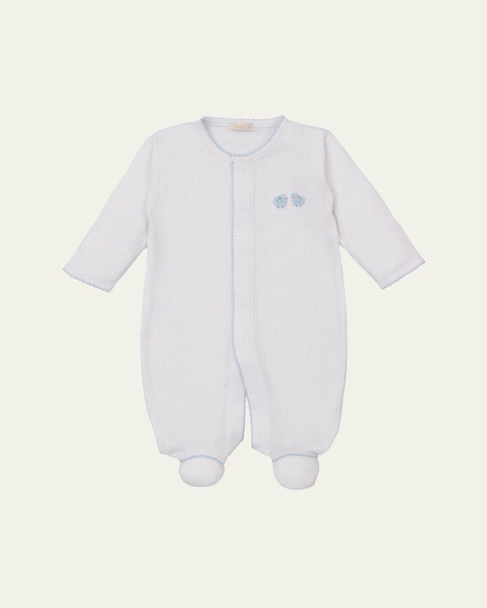 Boy's Premier Baa Baa Baby Sheep Embroidered Footie, Size Newborn-9M